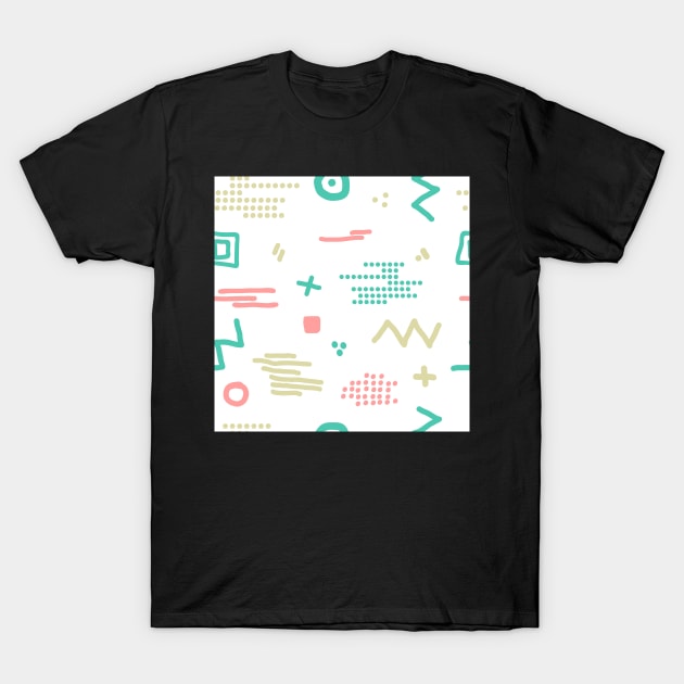 Modern hand draw colorful abstract seamless pattern with geometrical shapes T-Shirt by Olga Berlet